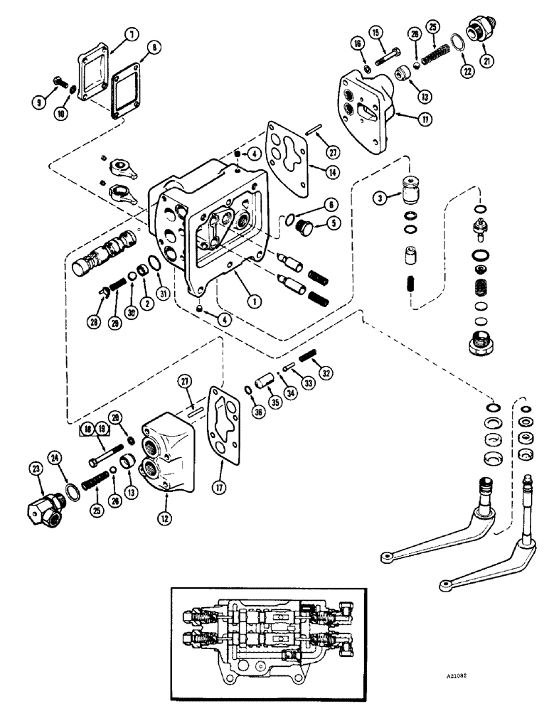 Схема запчастей Case IH 1470 - (146) - A57571 AUXILIARY VALVE (08) - HYDRAULICS