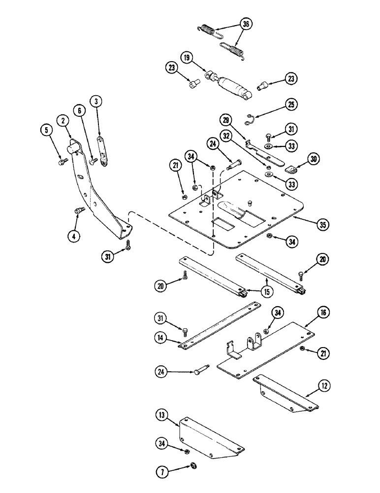 Схема запчастей Case IH 2090 - (9-534) - SEAT, ISOLATOR KIT (09) - CHASSIS/ATTACHMENTS