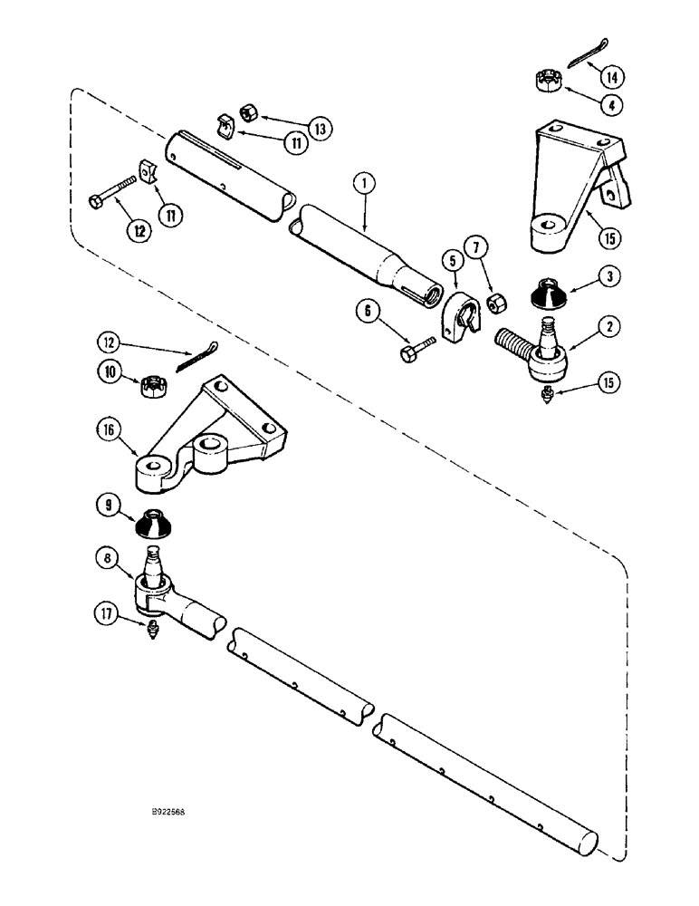 Схема запчастей Case IH 1688 - (5-14) - STEERING TIE ROD, 92 TO 120 INCH ADJUSTABLE AXLE (04) - STEERING