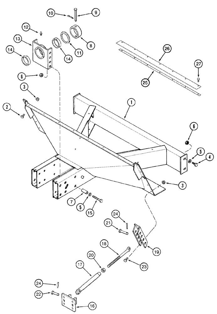 Схема запчастей Case IH 2366 - (05-22[01]) - AXLE, STEERING - SUPPORT - POWER GUIDE AXLE, BSN JJC0254999 (04) - STEERING