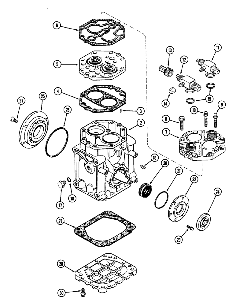 Схема запчастей Case IH 2290 - (9-614) - AIR CONDITIONING, AIR COMPRESSOR (09) - CHASSIS/ATTACHMENTS