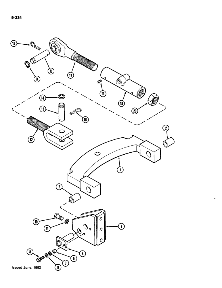 Схема запчастей Case IH 4490 - (9-334) - THREE POINT HITCH, ADJUSTING TURNBUCKLE, P.I.N. 8860450 AND AFTER (09) - CHASSIS/ATTACHMENTS