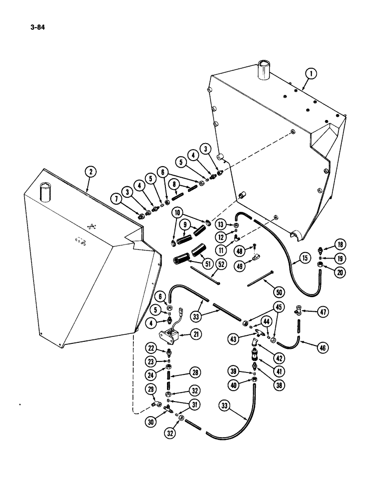 Схема запчастей Case IH 4994 - (3-84) - FUEL TANK LINES (03) - FUEL SYSTEM