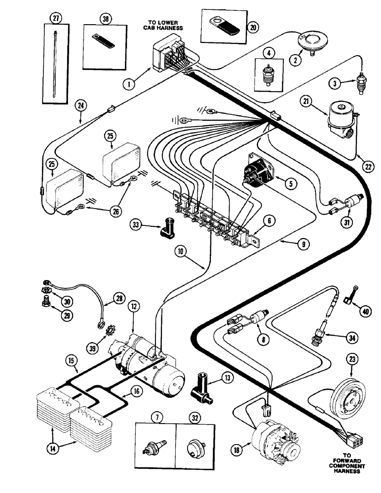 Схема запчастей Case IH 3294 - (4-066) - ENGINE HARNESS (04) - ELECTRICAL SYSTEMS