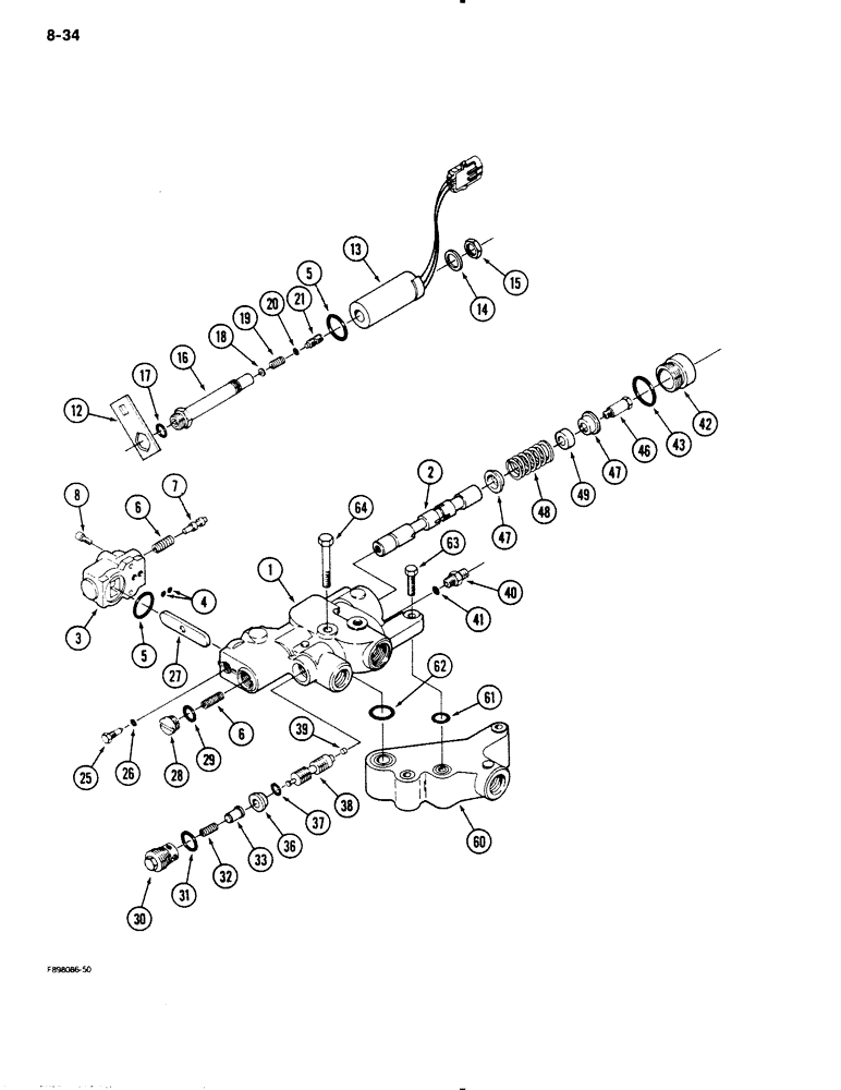 Схема запчастей Case IH 9110 - (8-34) - HITCH VALVE ASSEMBLY (08) - HYDRAULICS