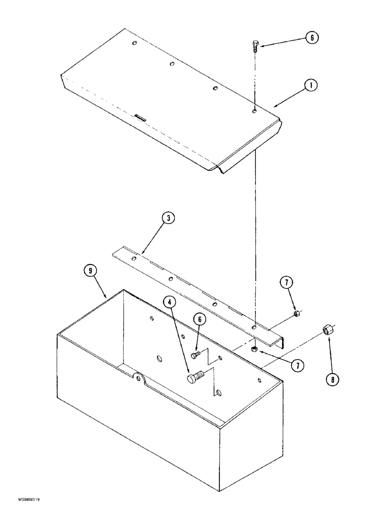 Схема запчастей Case IH 9380 QUADTRAC - (9-086) - STORAGE BOX (09) - CHASSIS/ATTACHMENTS