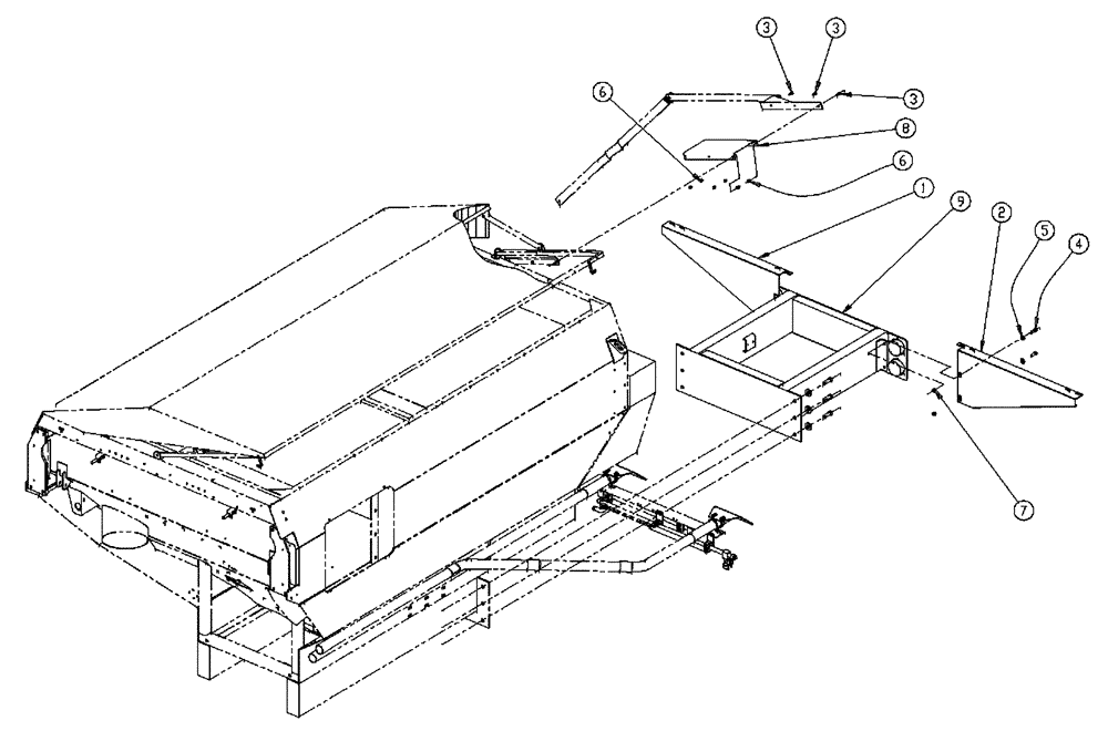 Схема запчастей Case IH 437 - (05-004) - EXTENSION GROUP, 4 MID, WET Extensions & Mount Group