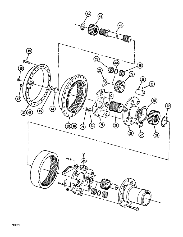 Схема запчастей Case IH 9270 - (6-131E) - LIMITED SLIP AXLE ASSEMBLY WHEEL HUB PLANETARY, P.I.N. JEE0032778 & AFTER (06) - POWER TRAIN