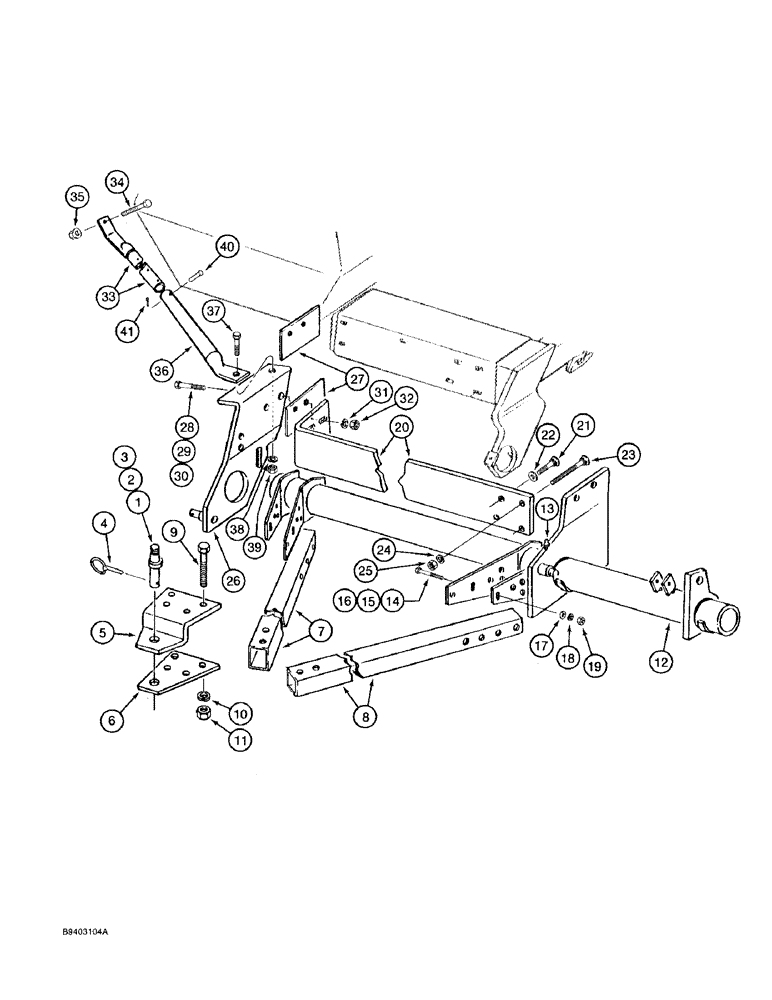 Схема запчастей Case IH 7100 - (9-138) - FRAME HITCH, ENDWISE TRANSPORT, LEADING UNIT (09) - CHASSIS/ATTACHMENTS