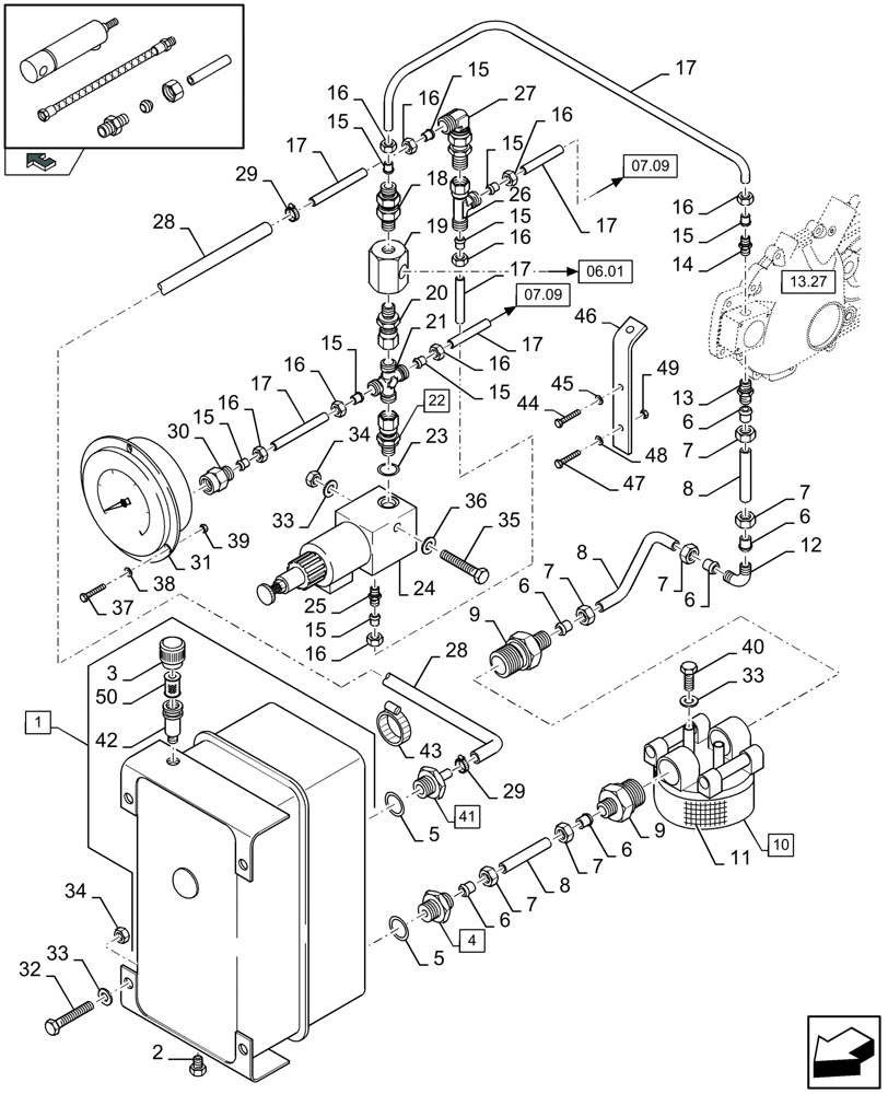 Схема запчастей Case IH LBX332R - (07.08[01]) - DENSITY PRESSER SYSTEM, FRONT - C479 (07) - HYDRAULIC SYSTEM