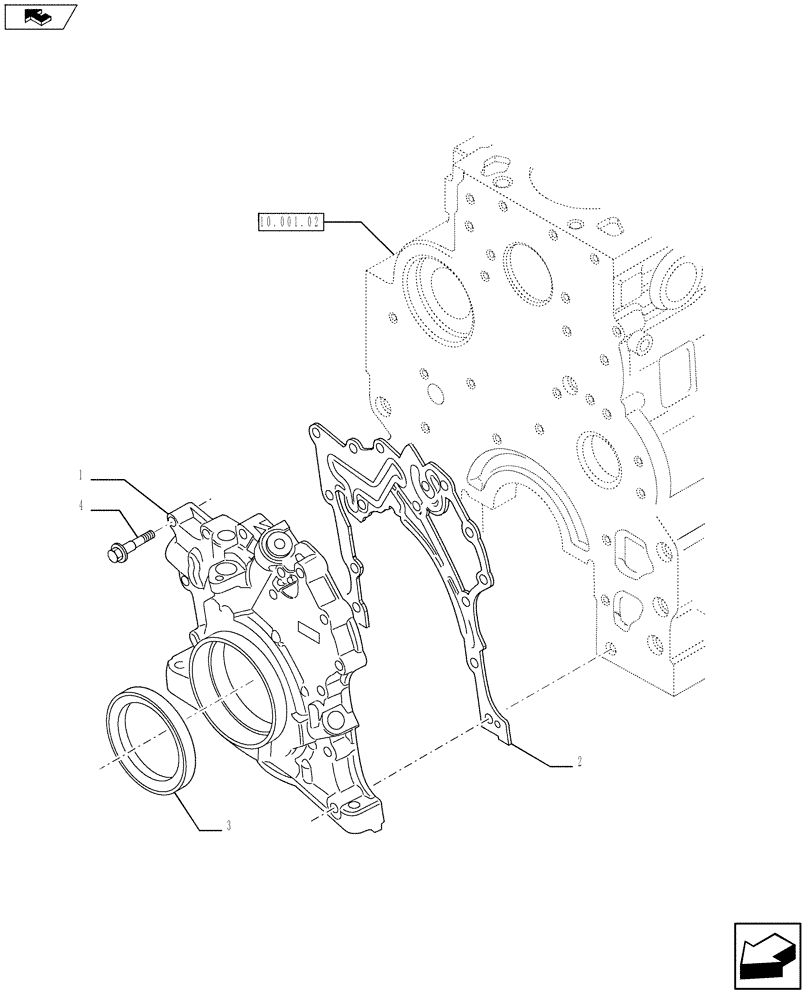 Схема запчастей Case IH F4DFE413B A002 - (10.304.01[02]) - PUMP, ENGINE OIL & RELATED PARTS (2853586) (10) - ENGINE