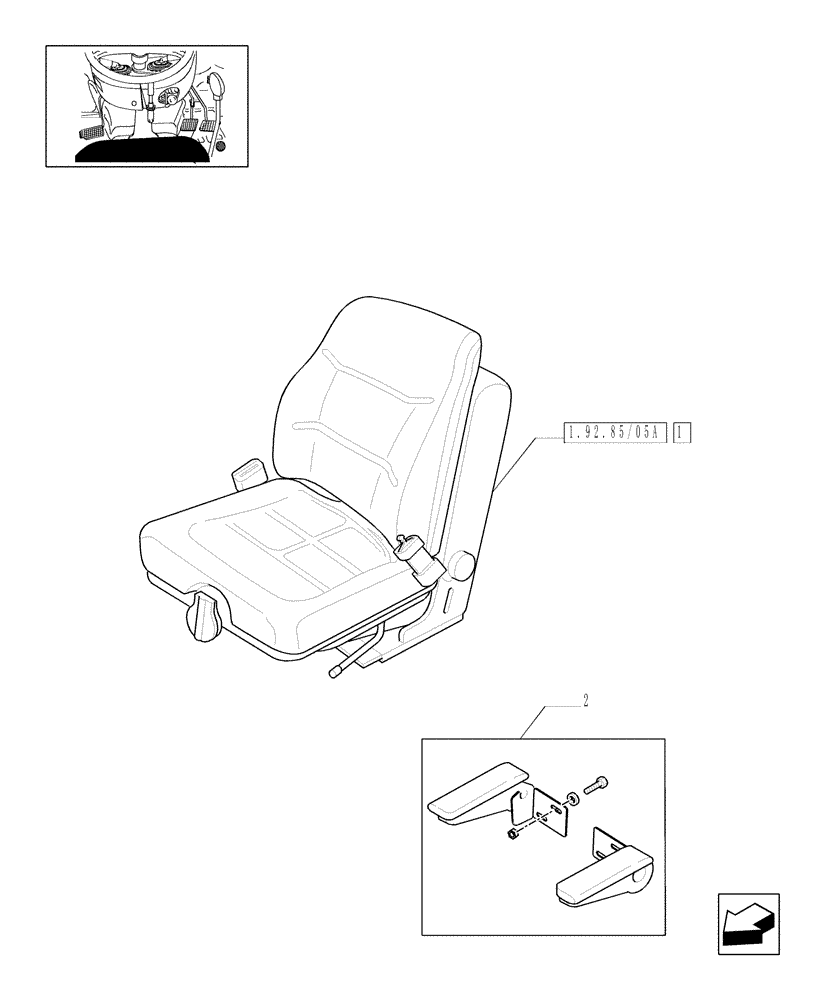 Схема запчастей Case IH JX1095C - (1.92.85/05) - (VAR.956) SEAT WITH BELTS AND SWITCH - L/CAB (10) - OPERATORS PLATFORM/CAB