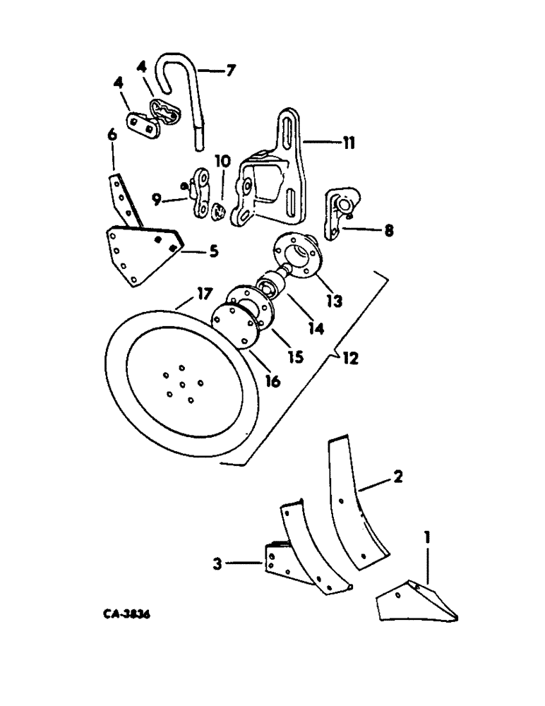 Схема запчастей Case IH 92 - (D-18) - ADJUSTABLE ANGLE ROTARY, MOLDBOARD BOTTOM, ONE PER ROW 