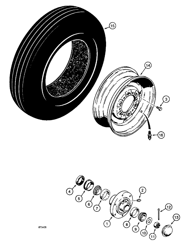 Схема запчастей Case IH 4900 - (9-14) - PNEUMATIC GAUGE HUBS, WHEELS, AND TIRES (09) - CHASSIS/ATTACHMENTS