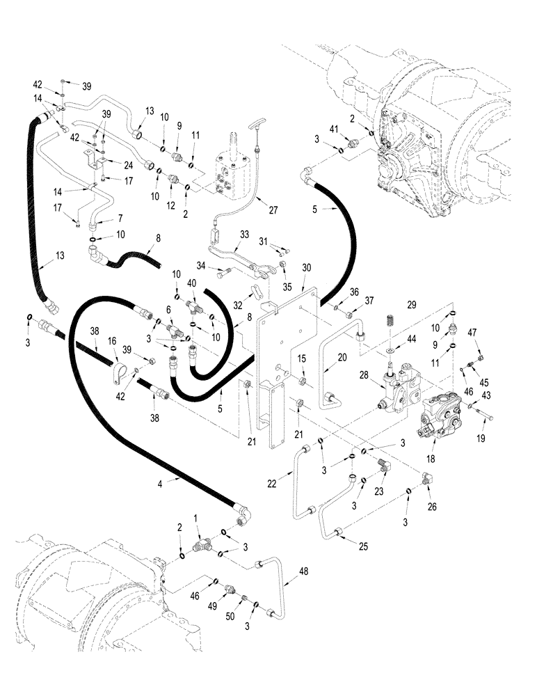 Схема запчастей Case IH STEIGER 335 - (07-08) - PARK BRAKE CIRCUIT, WITHOUT DIFFERENTIAL LOCK, WITH ACCUSTEER (07) - BRAKES