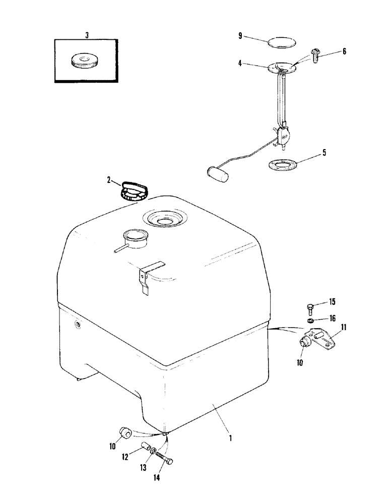 Схема запчастей Case IH 1290 - (B-03) - FUEL TANK AND SUPPORTS (02) - COOLING & FUEL SYSTEMS