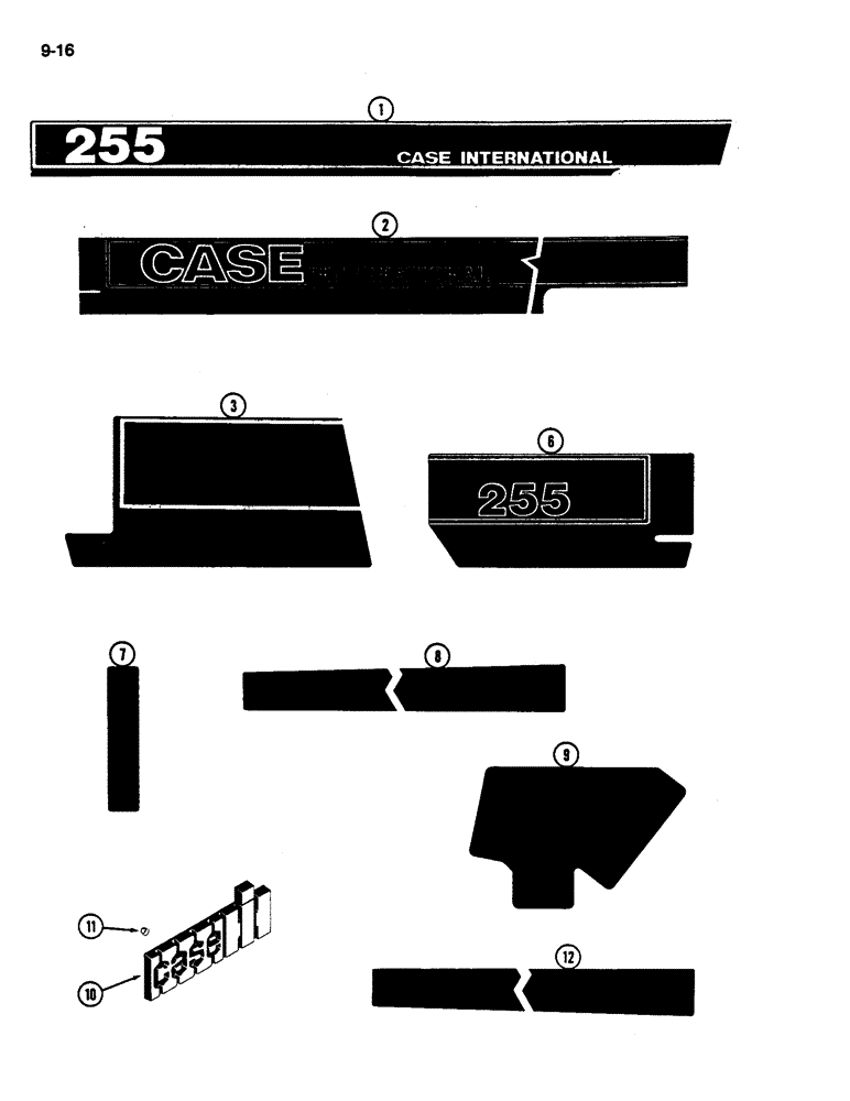 Схема запчастей Case IH 255 - (9-16) - DECALS, IDENTIFICATION (09) - CHASSIS/ATTACHMENTS