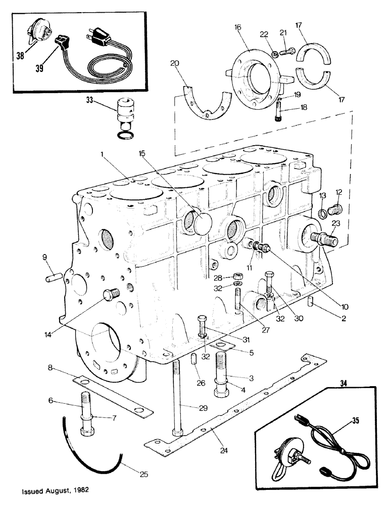 Схема запчастей Case IH 1490 - (A01-1) - CYLINDER BLOCK ASSEMBLIES (01) - ENGINE