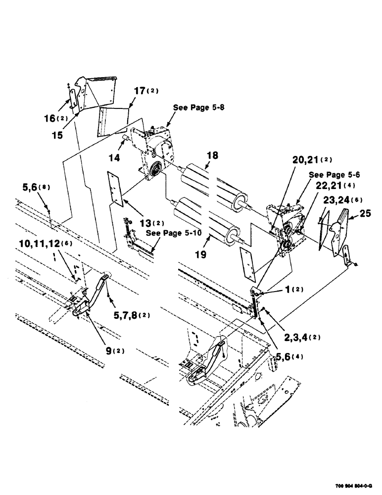 Схема запчастей Case IH SC412 - (5-04) - HAY CONDITIONER ASSEMBLY (TICOR) (09) - CHASSIS