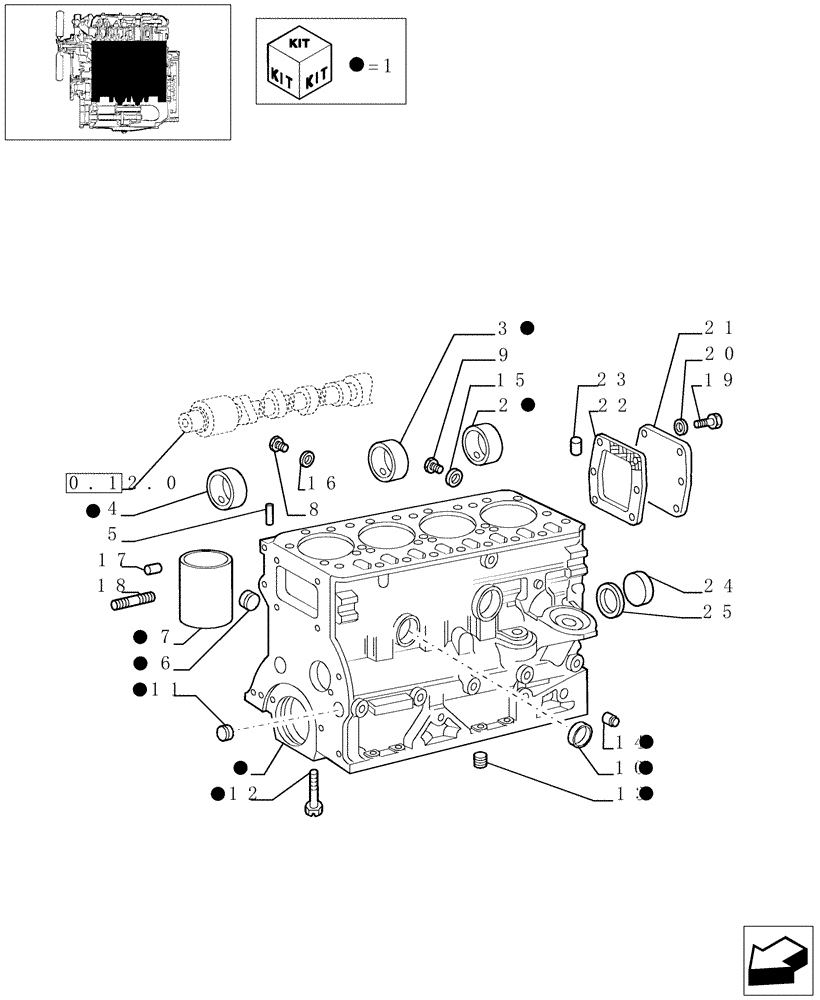 Схема запчастей Case IH 8045.05.406 - (0.04.0) - CRANKCASE AND CYLINDERS (4768784) 