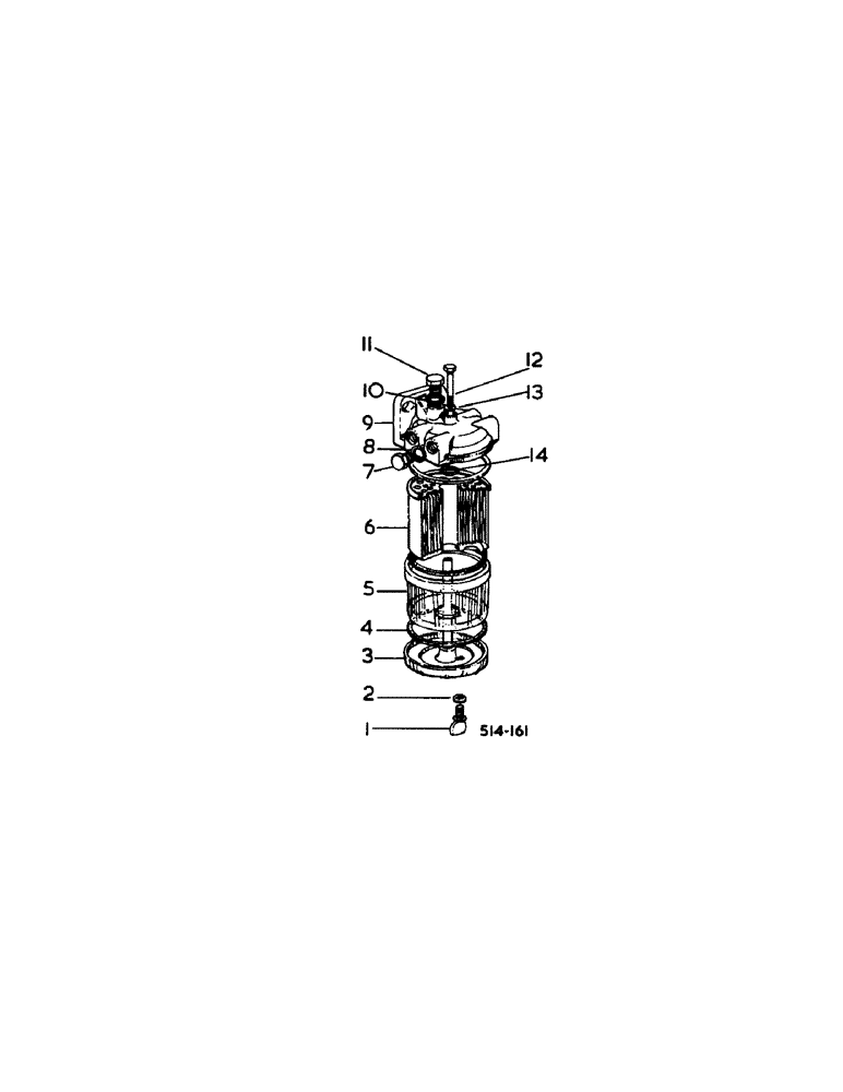 Схема запчастей Case IH 384 - (12-17[1]) - POWER, FUEL FILTER AGGLOMERATOR, SINGLE BOWL Power