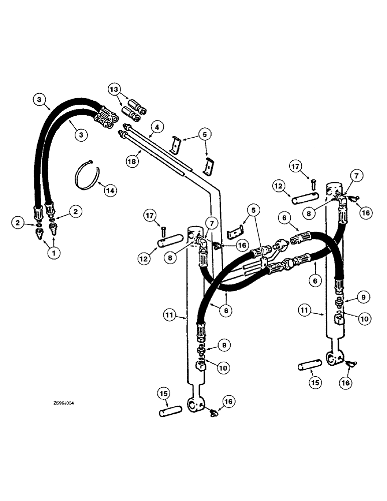 Схема запчастей Case IH 2450 - (4-22) - BUCKET HYDRAULIC SYSTEM 