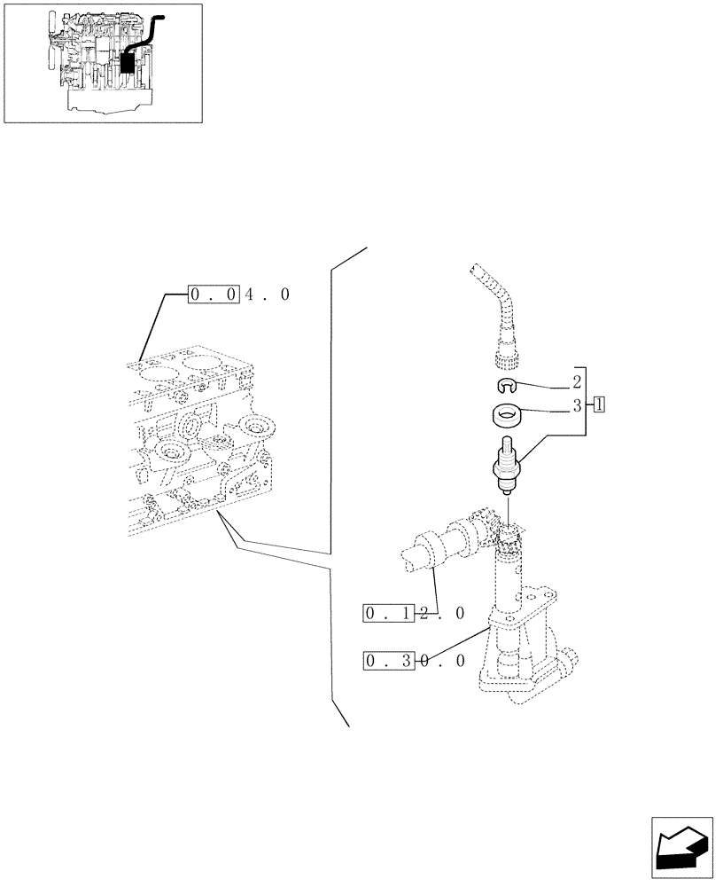 Схема запчастей Case IH JX80 - (0.42.0) - TACHOMETER DRIVE (01) - ENGINE