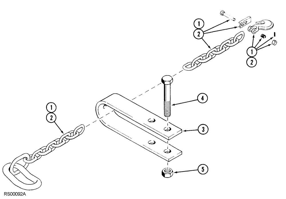 Схема запчастей Case IH 5850 - (09-86) - HITCH CHAIN (09) - CHASSIS