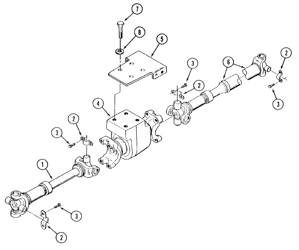 Схема запчастей Case IH STX275 - (06-47) - POWER TAKEOFF - DRIVE SHAFT MOUNTING (06) - POWER TRAIN