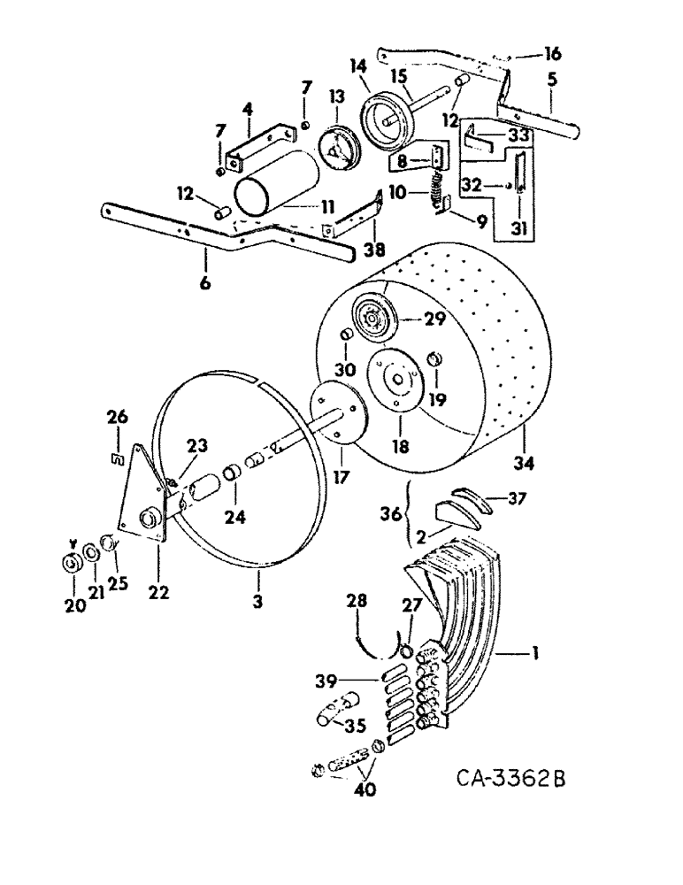 Схема запчастей Case IH 500 - (B-22) - SEED HANDLING TUBES AND DRUM, QUANTITIES SHOWN ARE PER SEED HOPPER EXCEPT AS INDICATED 