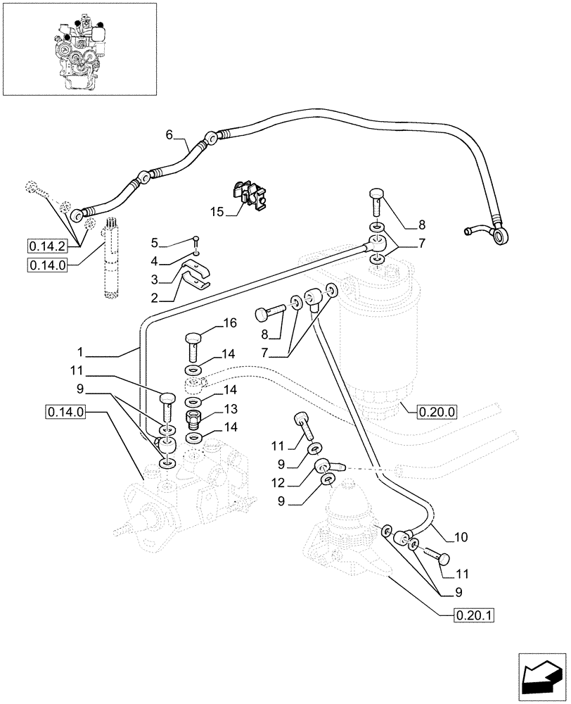 Схема запчастей Case IH JX1070N - (0.20.3/01) - FUEL SYSTEM (01) - ENGINE