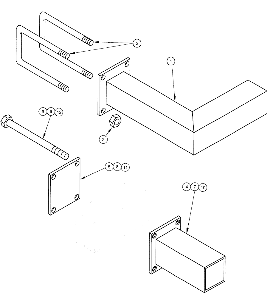 Схема запчастей Case IH NFX - (9-46) - COULTER STUBS, OFFSET STUB, COULTER STUB-LONG (7-7/8 INCHES) (09) - CHASSIS