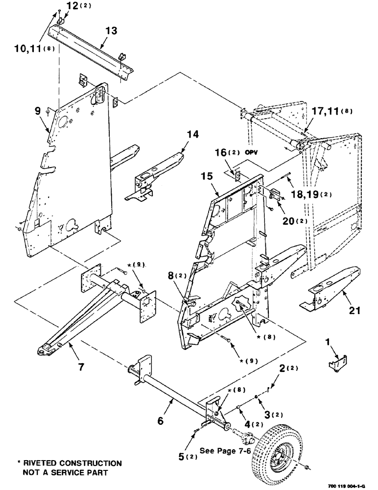 Схема запчастей Case IH 8455 - (7-04) - MAINFRAME, TONGUE AND AXLE ASSEMBLIES (12) - MAIN FRAME