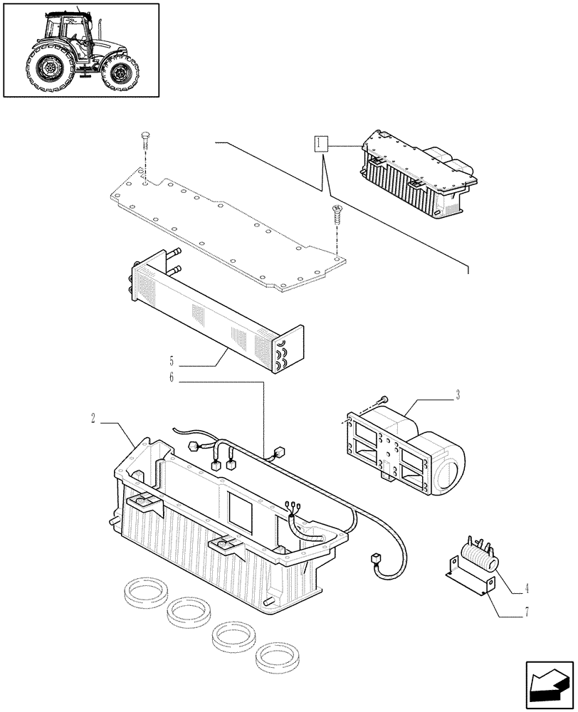 Схема запчастей Case IH JX95 - (1.92.94/ A[01A]) - HEATER - BREAKDOWN - D7039 (10) - OPERATORS PLATFORM/CAB