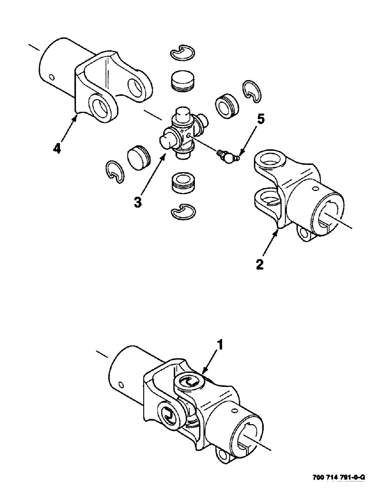 Схема запчастей Case IH 8435 - (2-08) - U-JOINT ASSEMBLY, 700714791 U-JOINT ASSEMBLY COMPLETE Driveline