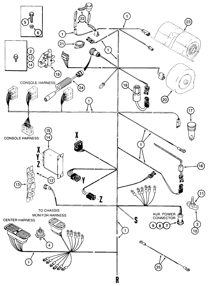 Схема запчастей Case IH 2555 - (04-08) - HARNESS, CAB LOWER REAR (06) - ELECTRICAL SYSTEMS