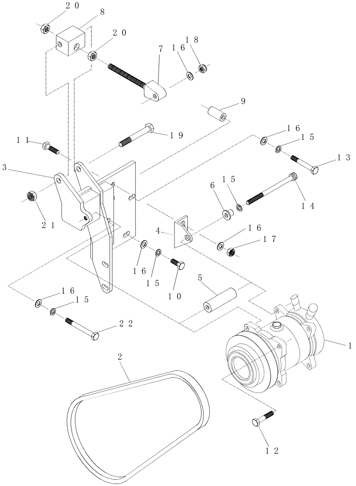 Схема запчастей Case IH 7000 - (A12.04[01]) - Air Conditioner Compressor/Mount/Belt {M11/QSM11} (50) - CAB CLIMATE CONTROL