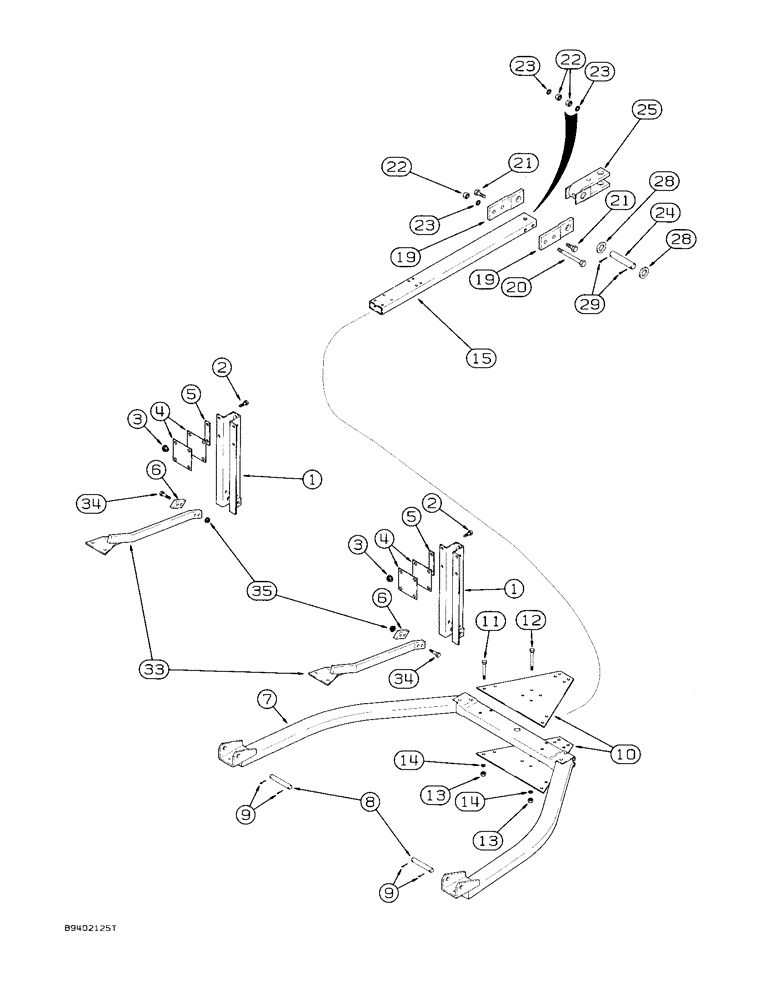 Схема запчастей Case IH 7100 - (9-056) - BASIC HITCH AND CONNECTIONS, SINGLE DRILL HEAVY DUTY HITCH (09) - CHASSIS/ATTACHMENTS