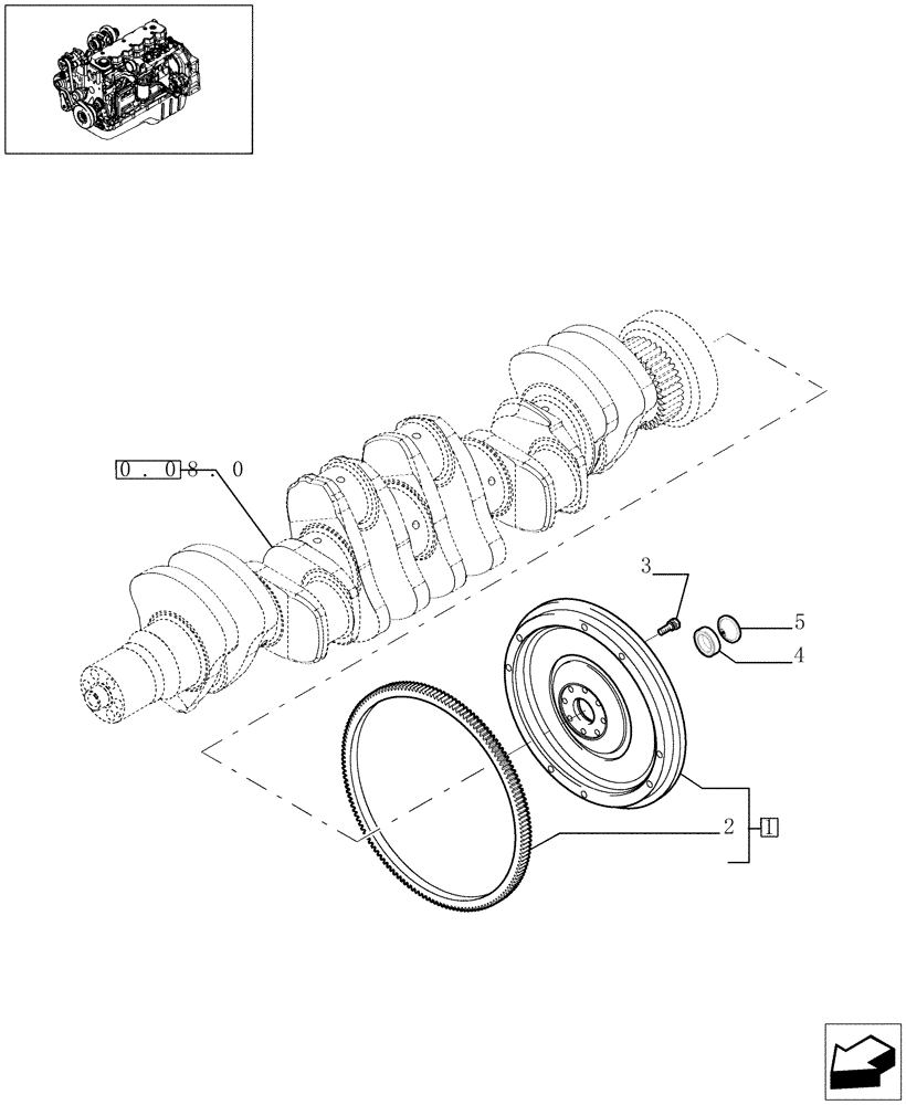 Схема запчастей Case IH F4HE9684D J100 - (0.08.3[01]) - FLYWHEEL - ENGINE (504100952) 