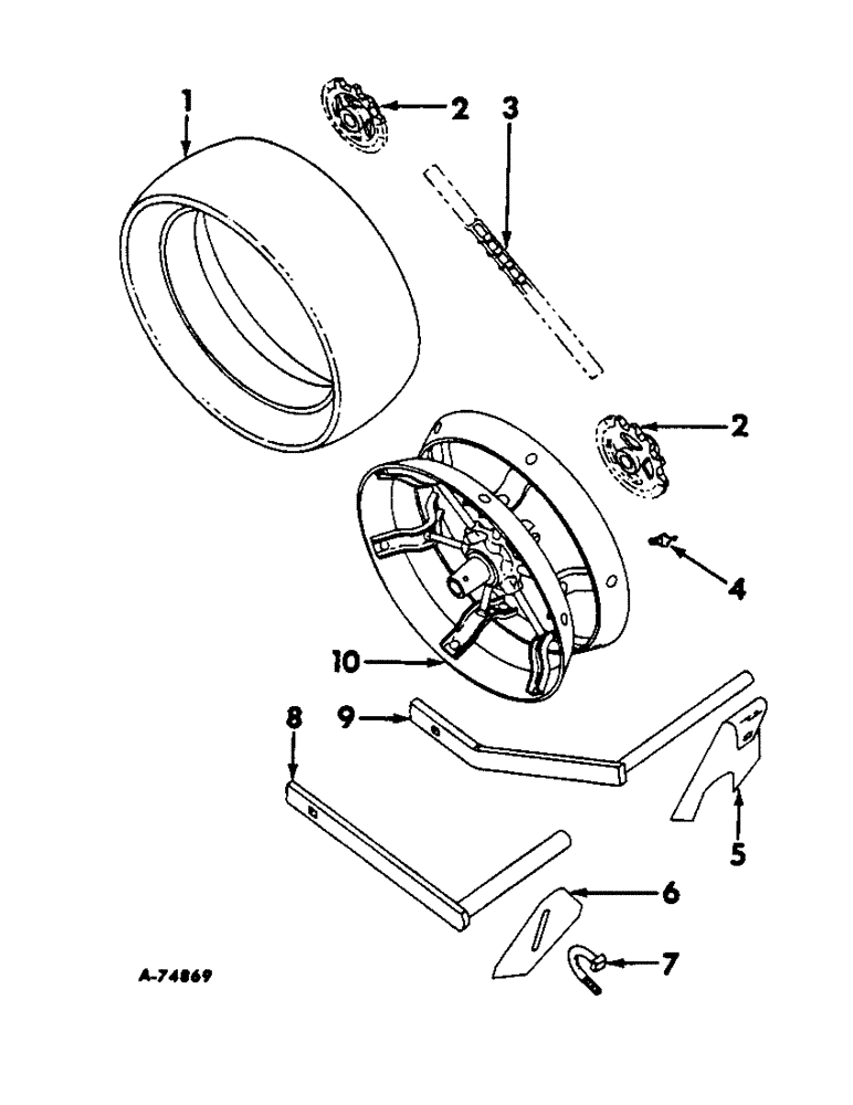 Схема запчастей Case IH 186 - (C-20) - OPEN CENTER PRESS WHEEL, SCRAPERS AND ZERO-PRESSURE TIRES, FOR 16" & 20" WHEELS 