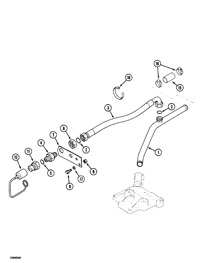 Схема запчастей Case IH 5150 - (8-110) - MOTOR RETURN COUPLER (08) - HYDRAULICS