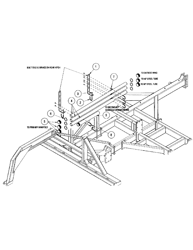 Схема запчастей Case IH CONCORD - (B48) - MANIFOLD PARTS MAIN FRAME, 50 FOOT 