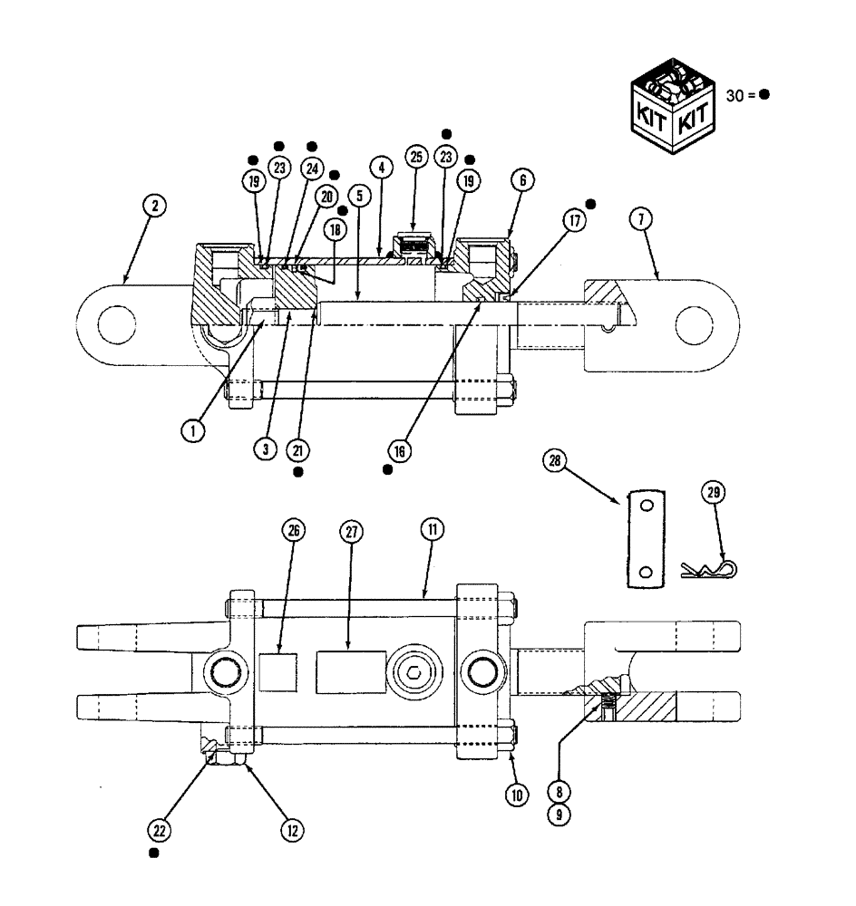 Схема запчастей Case IH ATX - (08-56) - HYDRAULIC DEPTH CONTROL CYLINDER, 3-1/2 INCH BORE X 8 INCH STROKE, 1026896 (08) - HYDRAULICS