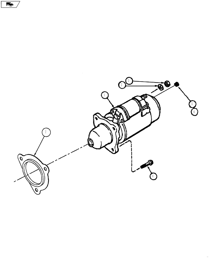 Схема запчастей Case IH TITAN 3020 - (02-032) - STARTER GROUP (01) - ENGINE