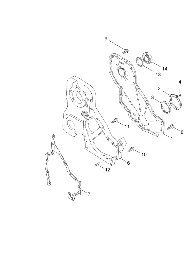 Схема запчастей Case IH CPX620 - (02-10) - FRONT GEAR COVER - BSN Y6T011701 (01) - ENGINE