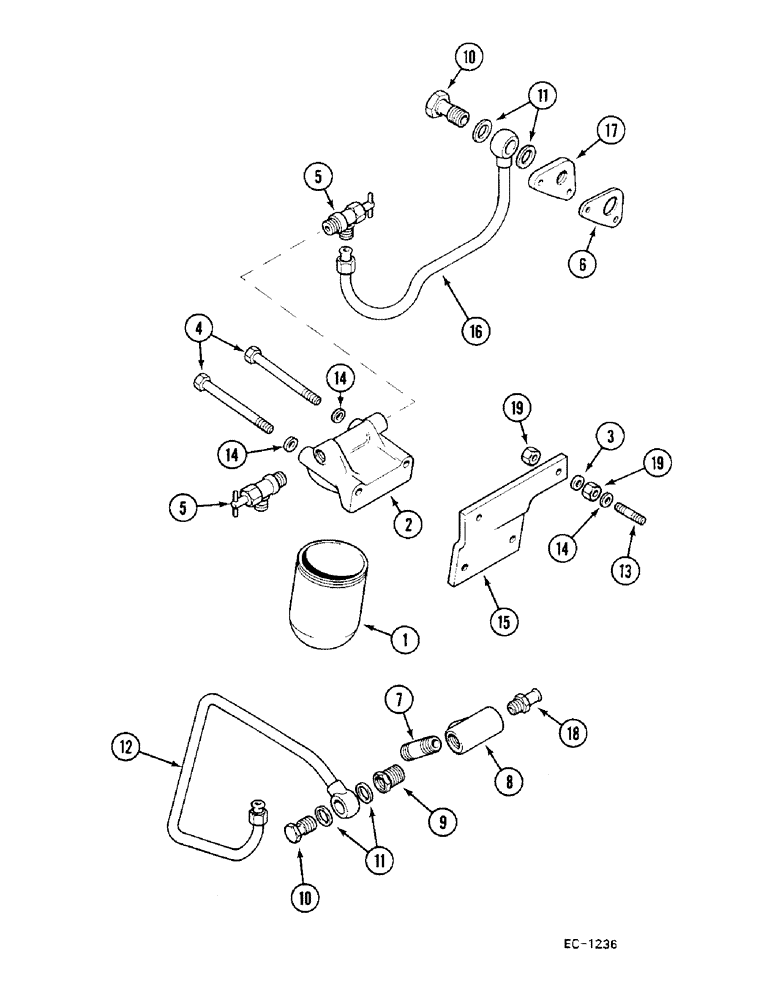 Схема запчастей Case IH 685 - (2-012) - COOLANT FILTER (02) - ENGINE