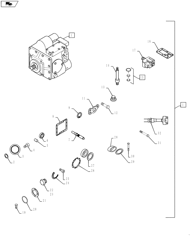 Схема запчастей Case IH 620 - (05-13) - HYDRAULIC MOTOR, POWER GUIDE AXLE (04) - STEERING