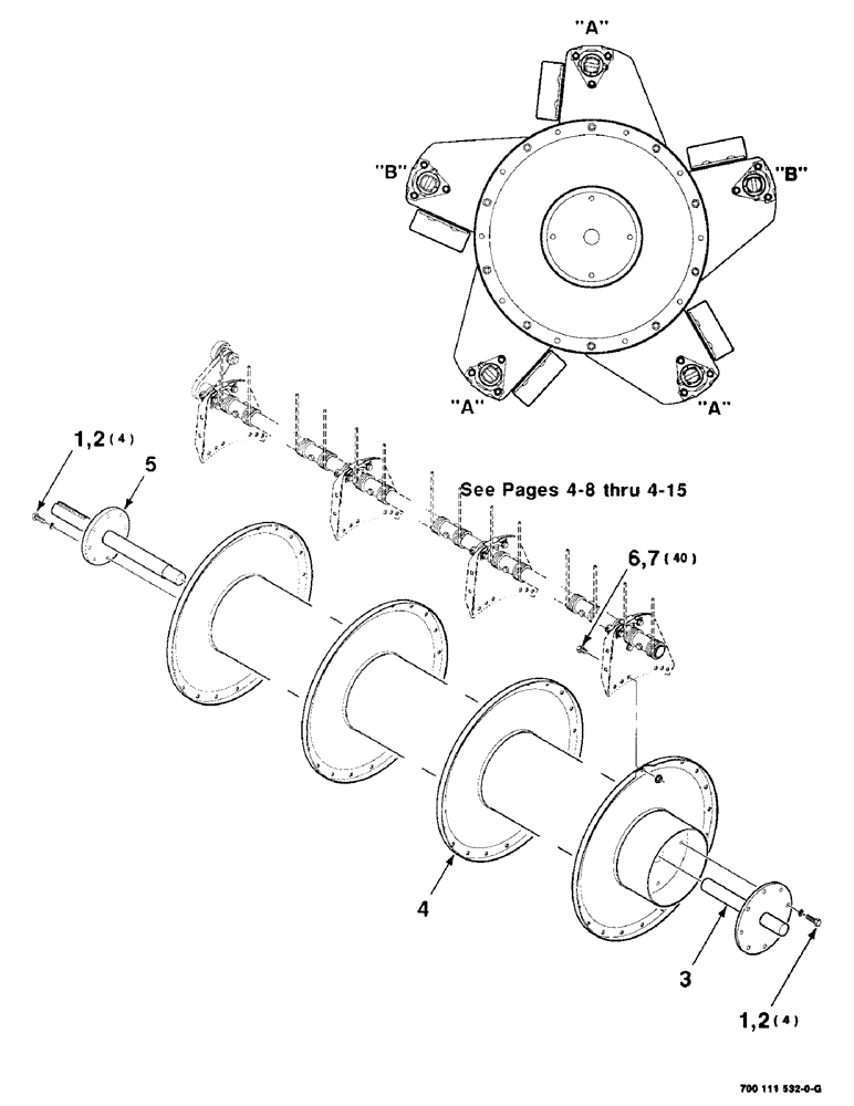 Схема запчастей Case IH 8830 - (4-06) - REEL ASSEMBLY, 12 AND 14 FOOT (09) - CHASSIS