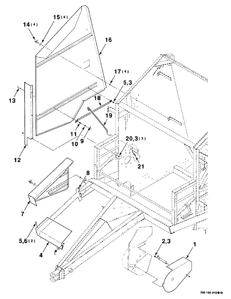 Схема запчастей Case IH 8480 - (7-12) - SIDE AND PICKUP SHIELD ASSEMBLIES, FRONT, RIGHT, SERIAL NUMBER CFH0051001 THROUGH CFH0051672 (12) - MAIN FRAME