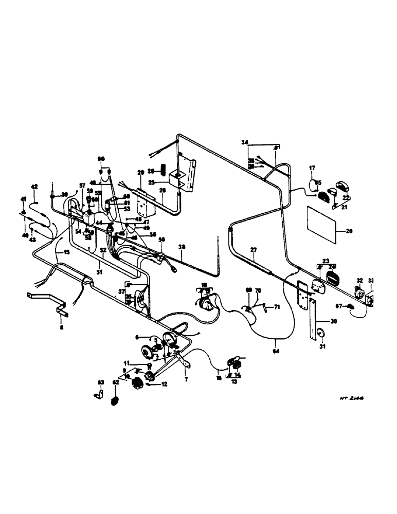 Схема запчастей Case IH 1460 - (08-044) - ROAD LIGHTS AND MOUNTINGS, UNIT I: ALL COUNTRIES EXCEPT GERMANY, UNIT II: FOR GERMANY (06) - ELECTRICAL